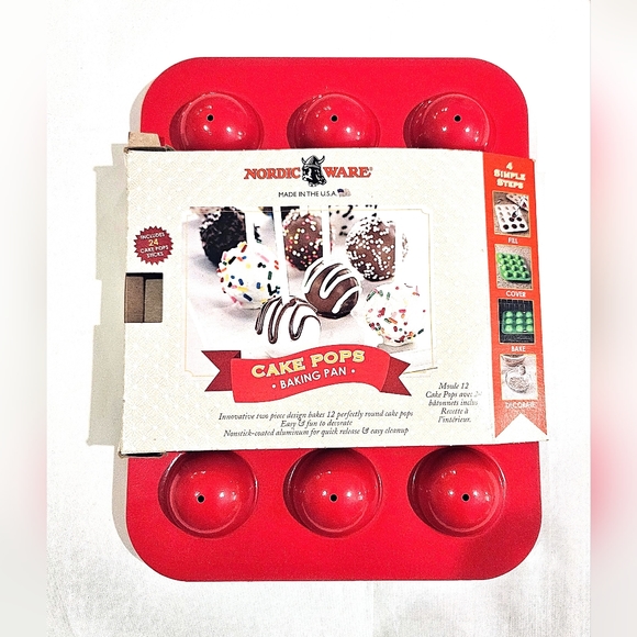 NWT Nordic Ware Cake Pop Baking Pan + Silicone Mold Round - Picture 1 of 6